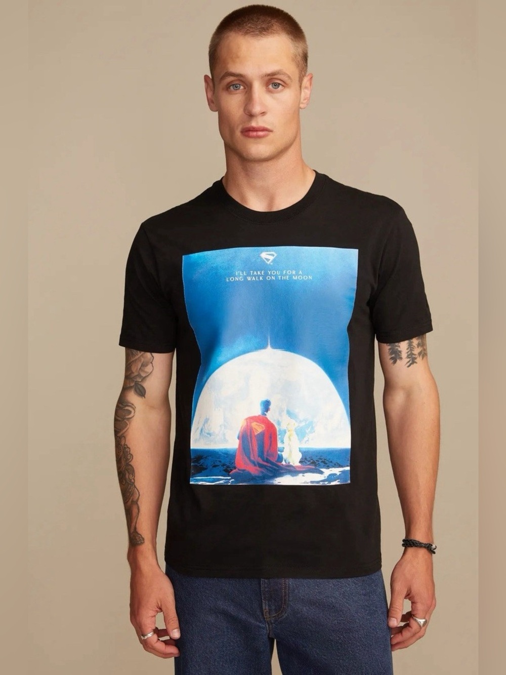 Black Superman x DC Crew Neck T-Shirt - Picture 4 of 4
